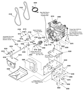 Engine And Frame Group Diagram and Parts List for 1695733 2009 Briggs and Stratton Snow Blower